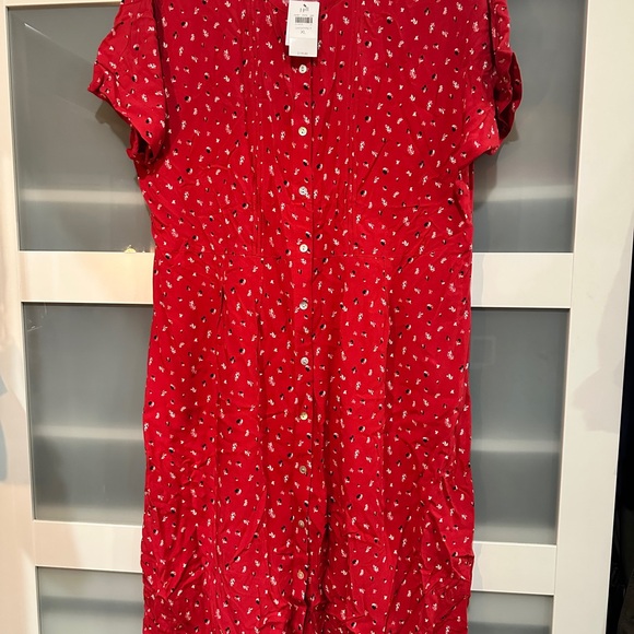 J. Jill Red Patterned Midi Dress - Picture 5 of 10